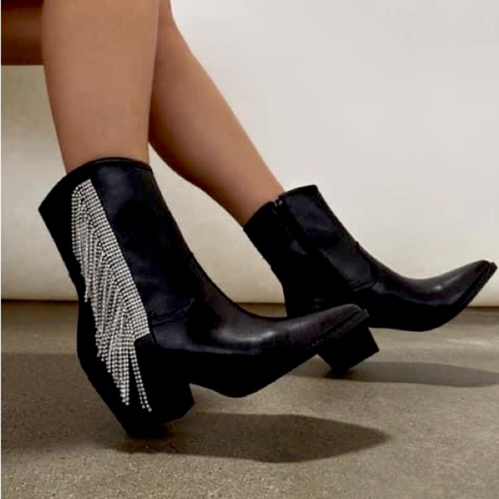NEW Rhinestone Fringe Boots